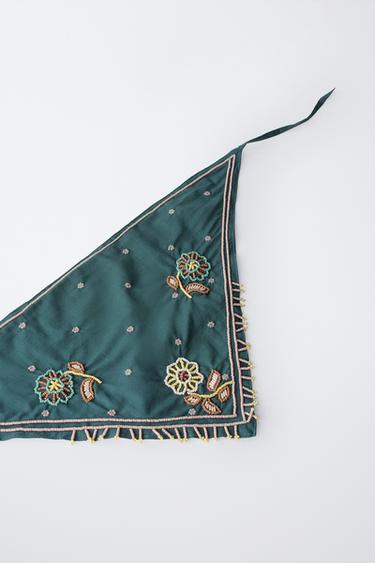 BEADED BANDANA - Green by Zara - Image 1