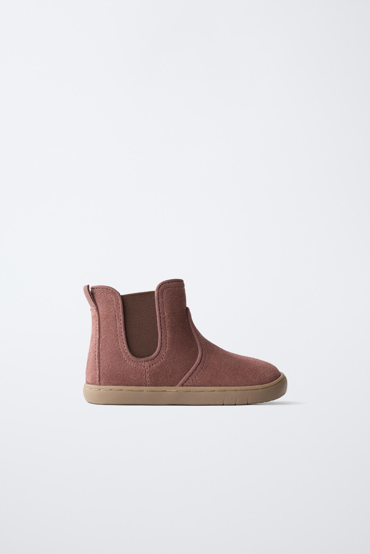 Детские ботинки Zara Leather Barefoot Chelsea, цвет: Коричневый — фото 1