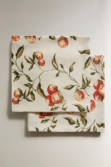 Zara PACK OF TOMATO PRINT NAPKINS (PACK OF 2) - 沙色 - 圖片 0