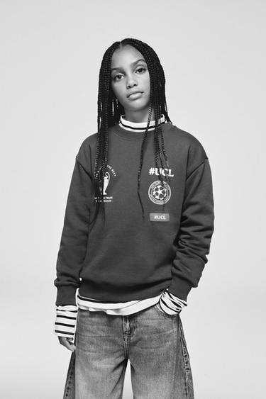 Zara UEFA CHAMPIONS LEAGUE ® SWEATSHIRT - Light blue