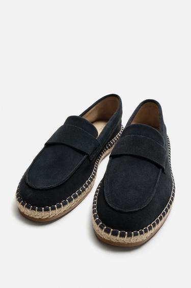 ESPADRILLES MOCASSINS EN CUIR - Bleu de Zara - Image 5