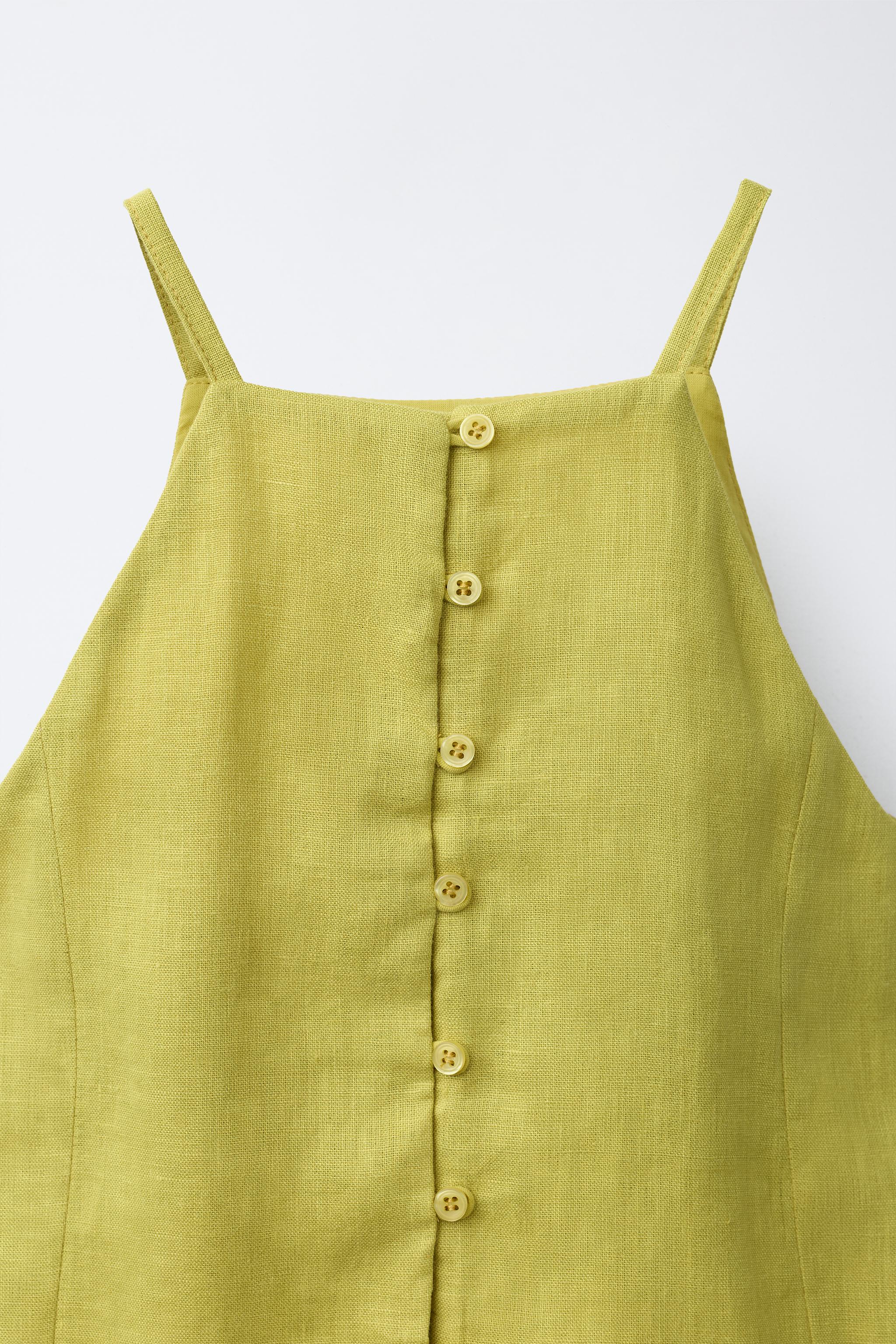 100% LINEN HALTER TOP