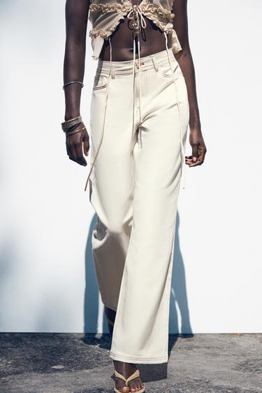 JEANS Z1975 WIDE LEG TIRO ALTO - Blanco roto de Zara