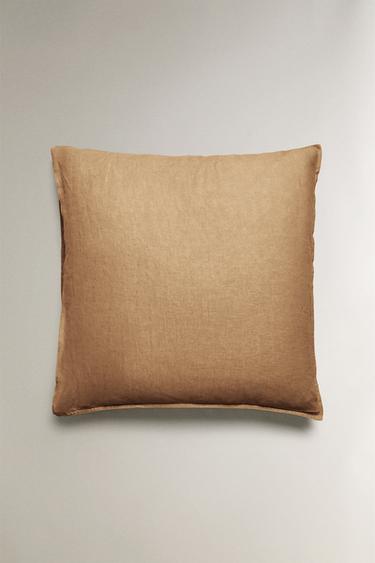 WASHED LINEN PILLOWCASE (140 GXM²) - camel by Zara