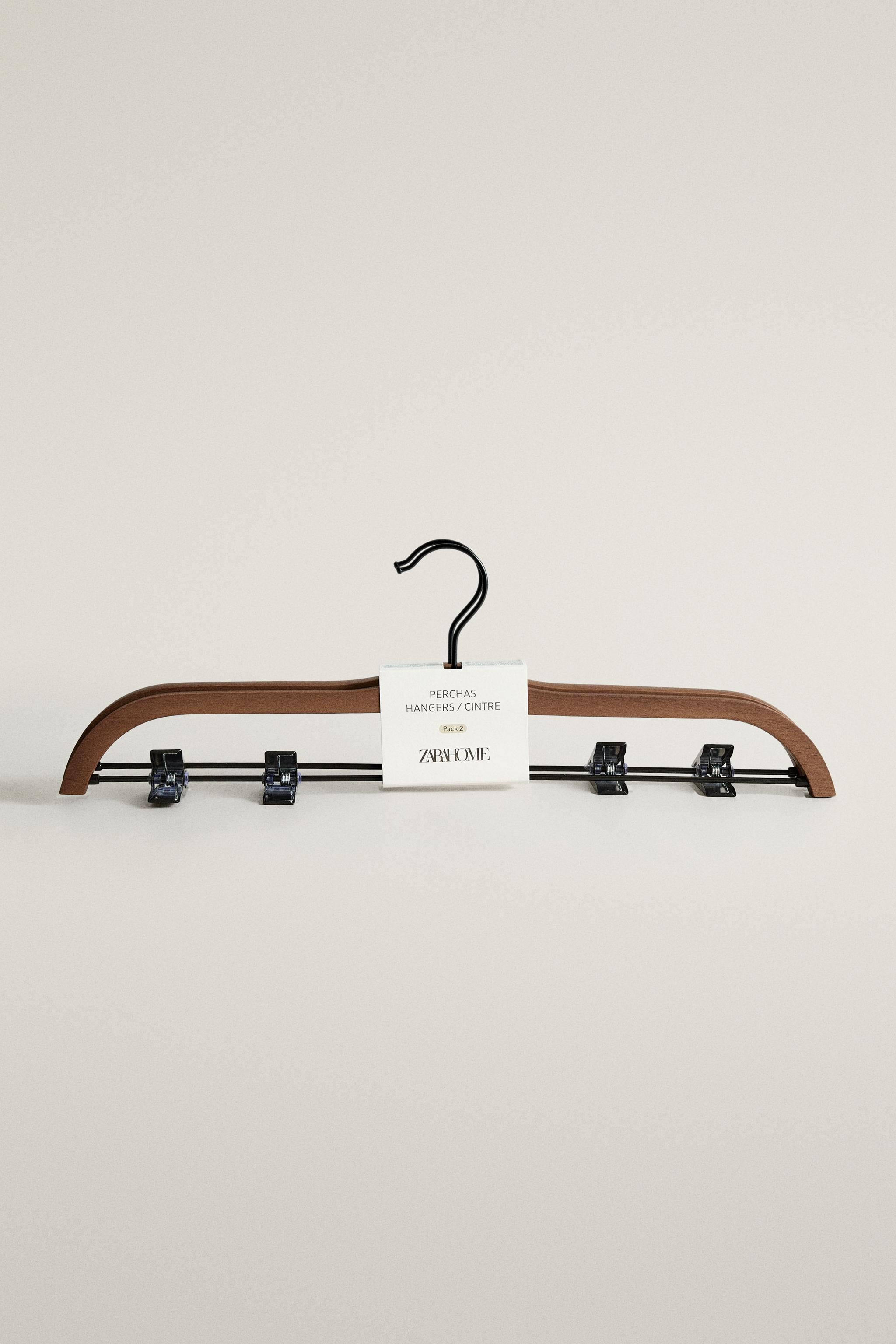 WOOD-FINISH SKIRT HANGER SET (PACK OF 2)