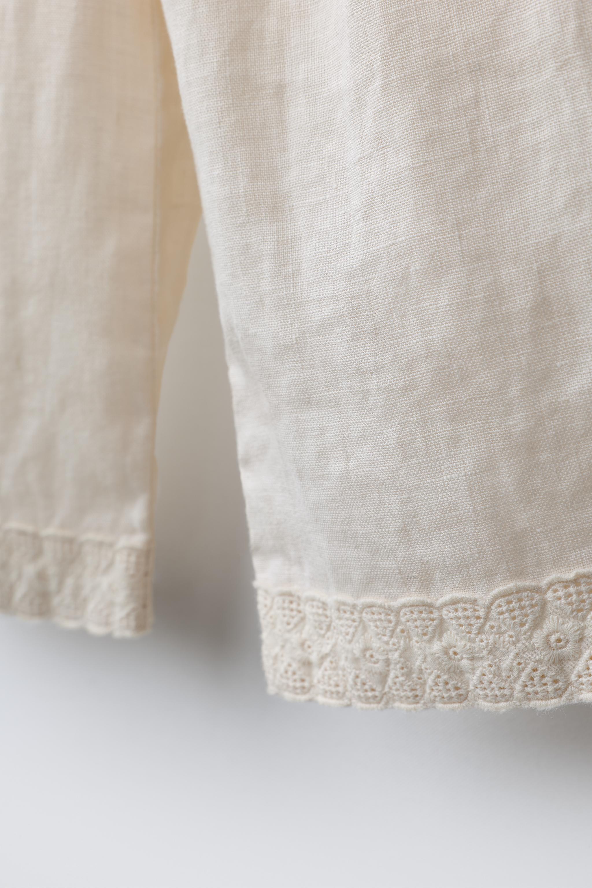 JUPE-CULOTTE 100% LIN DENTELLE