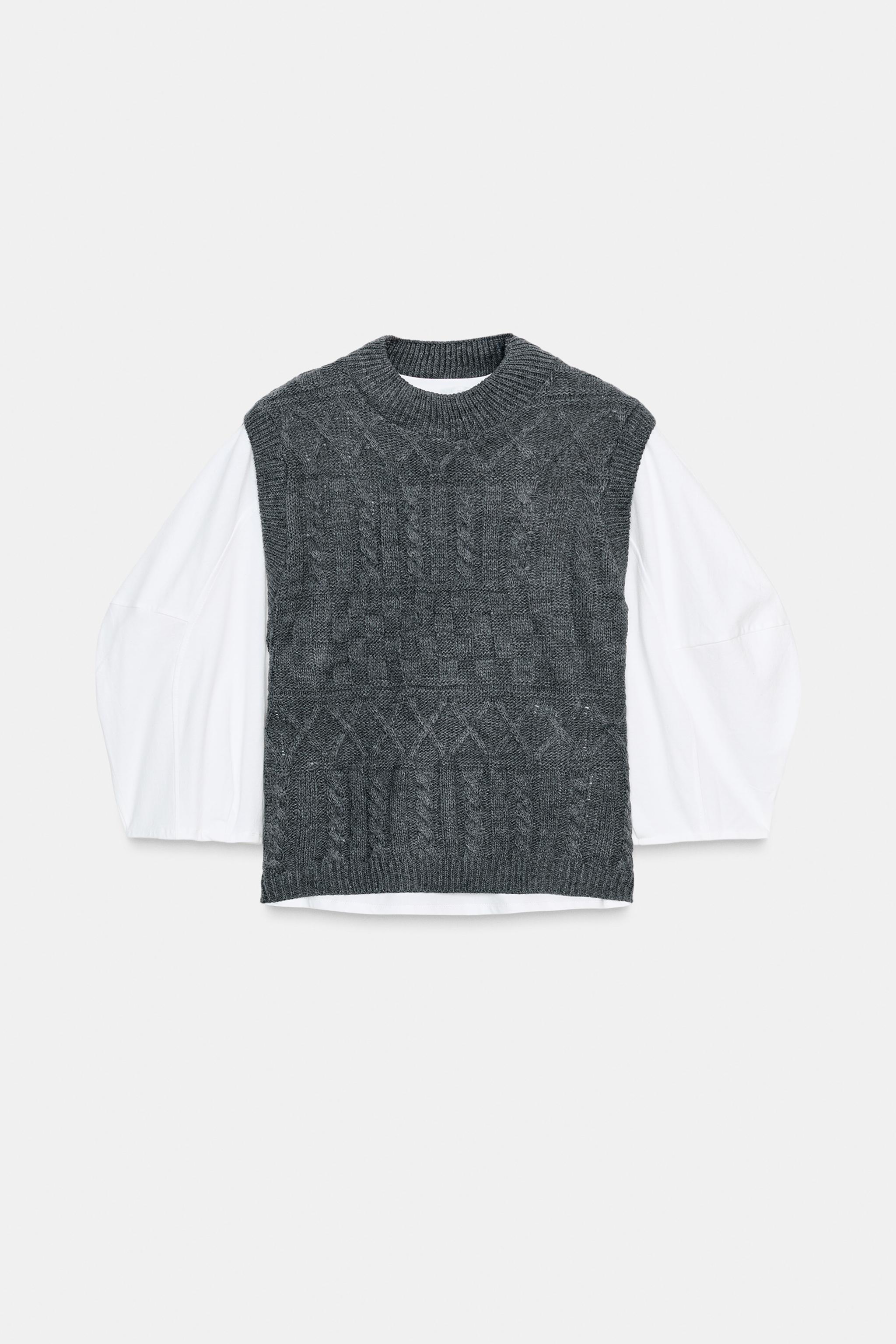 CONTRAST WAISTCOAT T-SHIRT - Anthracite grey | ZARA Australia