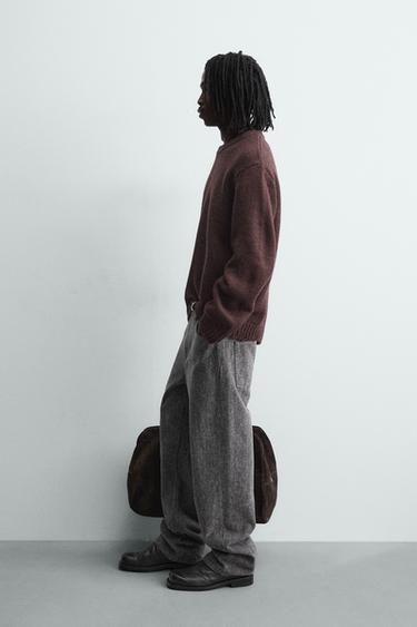 RIPPED-EFFECT JUMPER - Burgundy by Zara - Image 3