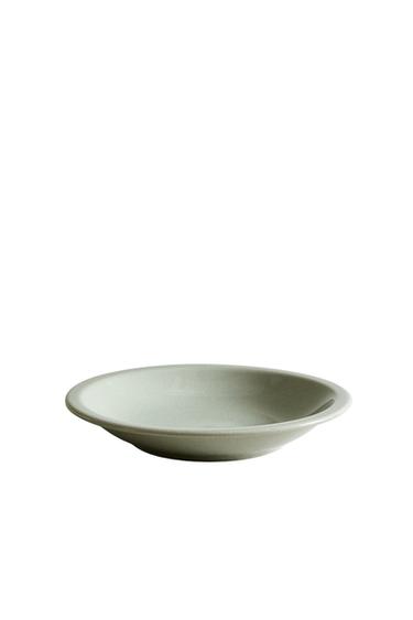 ENAMELLED STONEWARE SOUP PLATE - Sea green by Zara