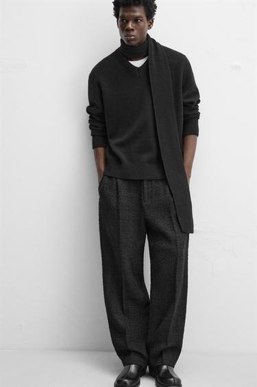 PANTALON COUPE DROITE STRUCTURÉ - Noir de Zara - Image 4