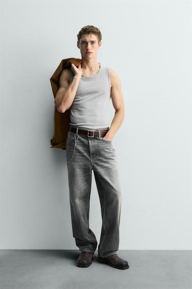 Zara LIMITED EDITION TANK TOP WITH BINDING - Gray marl - Image 0