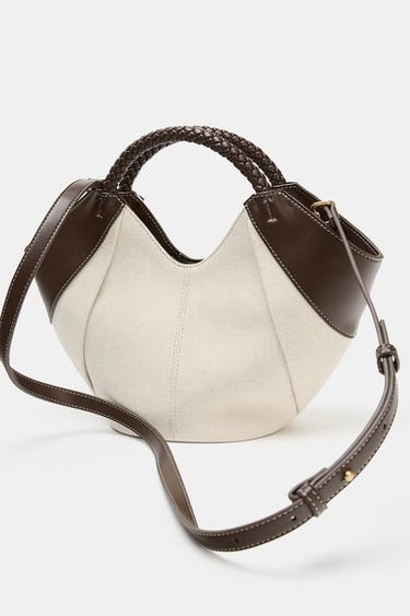 BOLSO MINI SHOPPER CANVAS - Beige claro de Zara