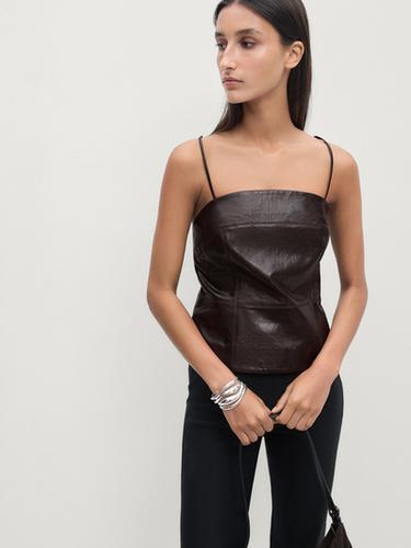 Zara Strappy patent leather top - Eggplant