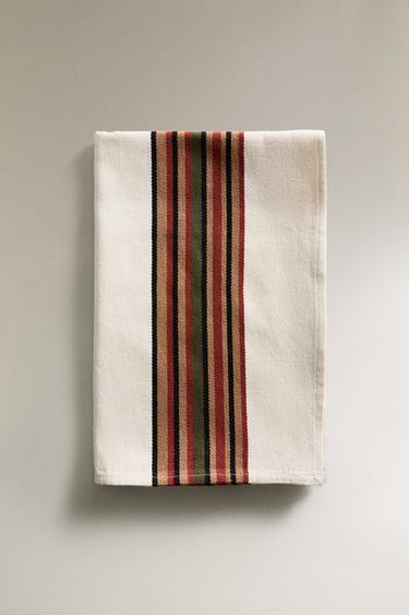 TABLE RUNNER WITH COLOURED STRIPES - Green by Zara - Image 4