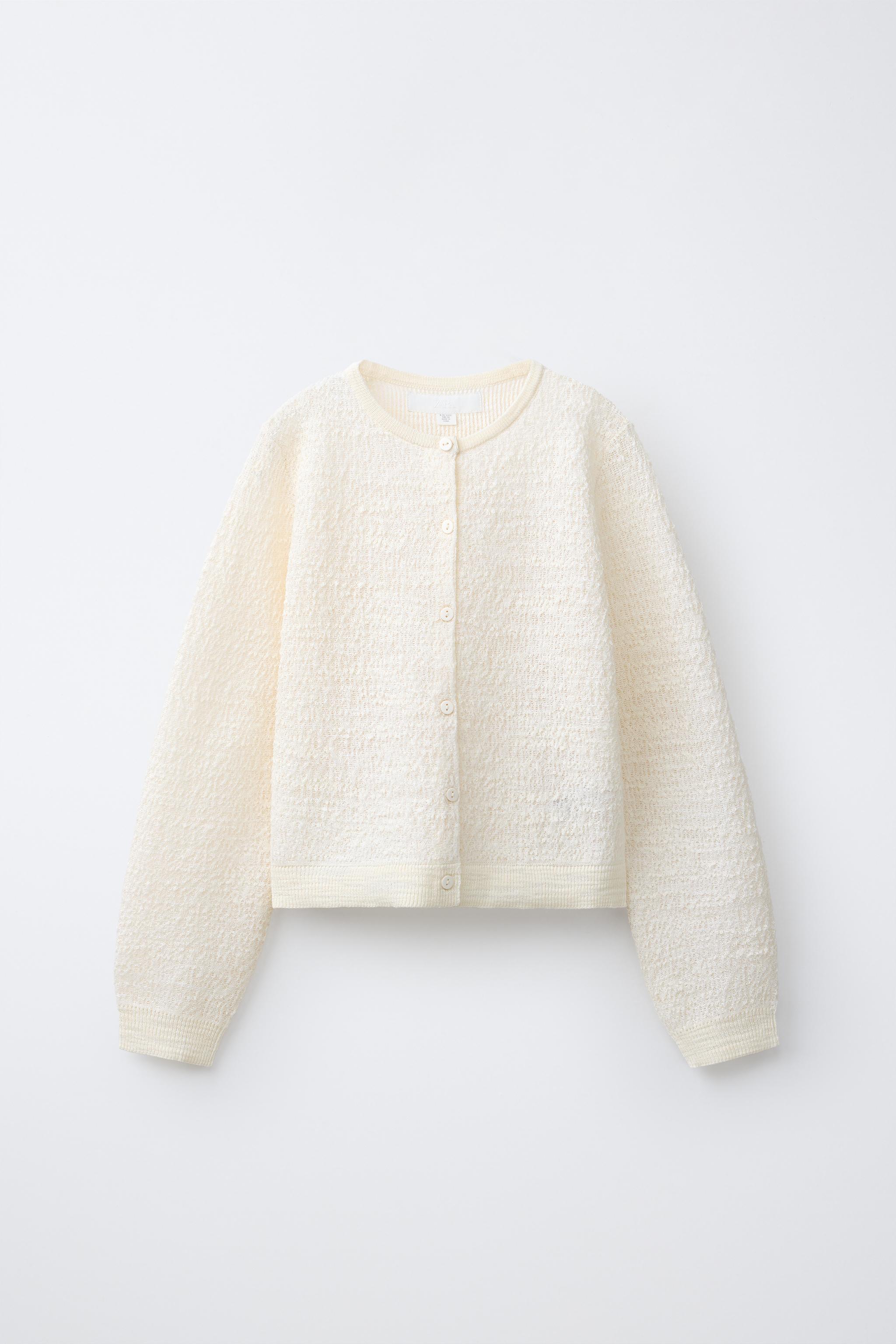 ZARA テクスチャーニットカーディガン アイボリー テクスチャーニットカーディガン - ライトエクリュ | ZARA Japan / 日本