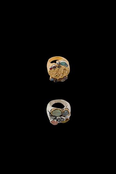 PACK OF 2 STONE RINGS - Gold / Silver by Zara - Image 0
