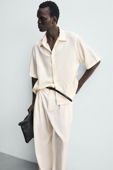 CHEMISE BRODERIE FLORALE - Écru / Chiné de Zara - Image 4