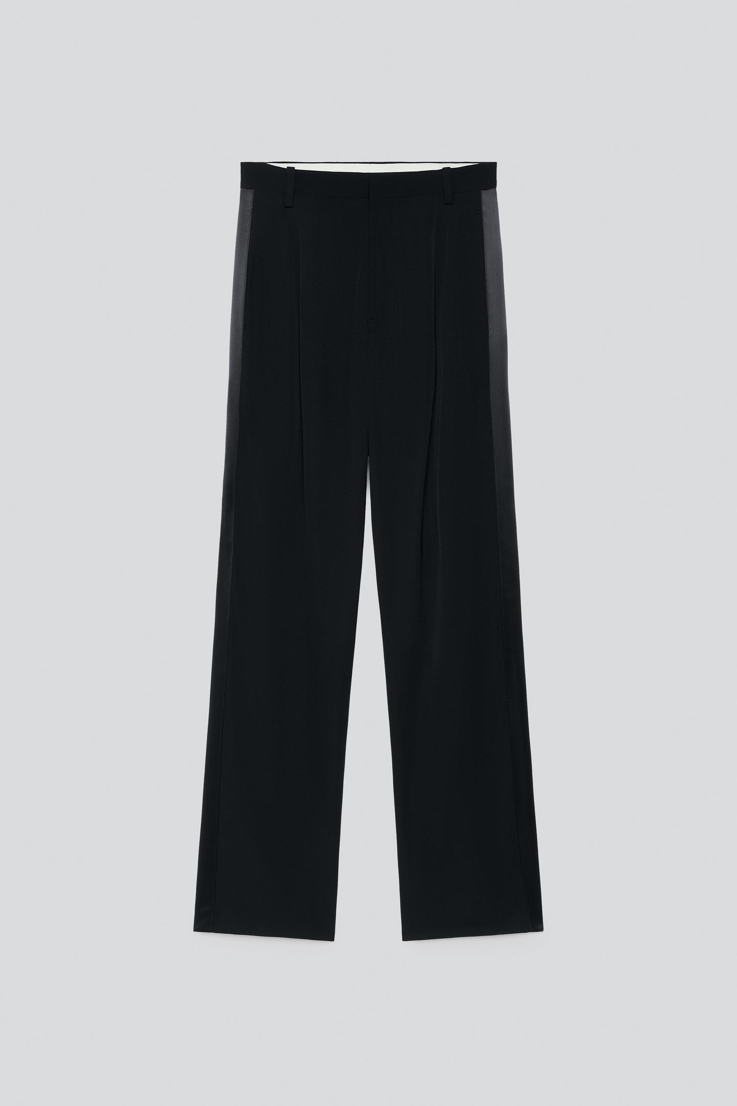 Мужские брюки Zara 100% Wool Tuxedo Suit, цвет: Чёрный — фото 4