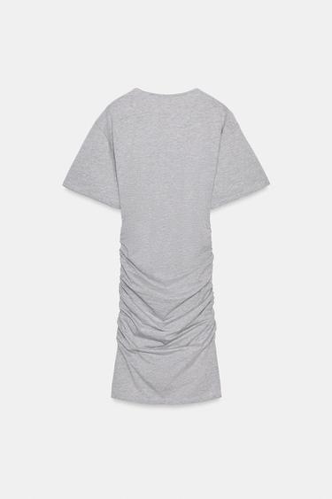 SHORT GATHERED DRESS - Grey marl by Zara - Image 6