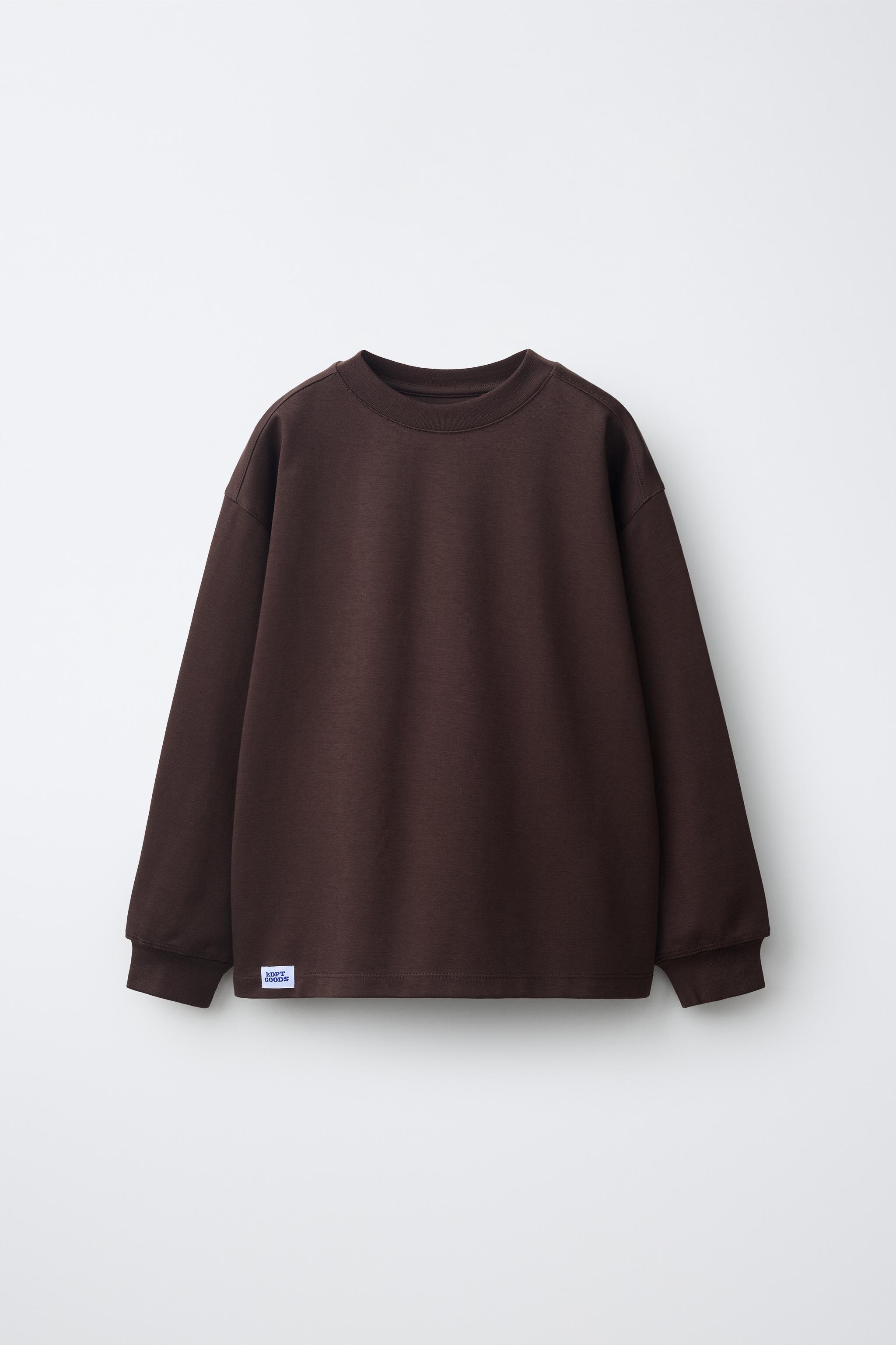 PLAIN INTERLOCK T-SHIRT - Brown | ZARA United States
