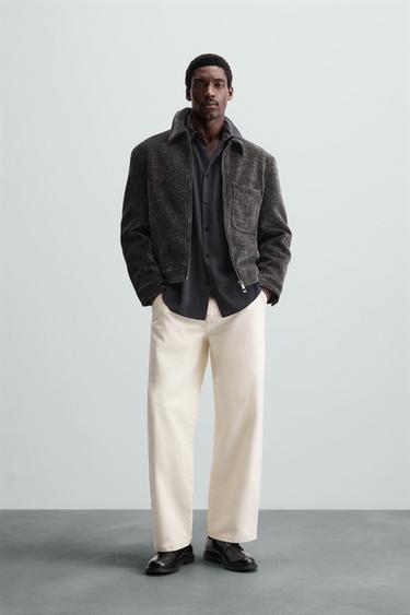 TEXTURED CREASED-EFFECT JACKET - Grey by Zara - Image 0