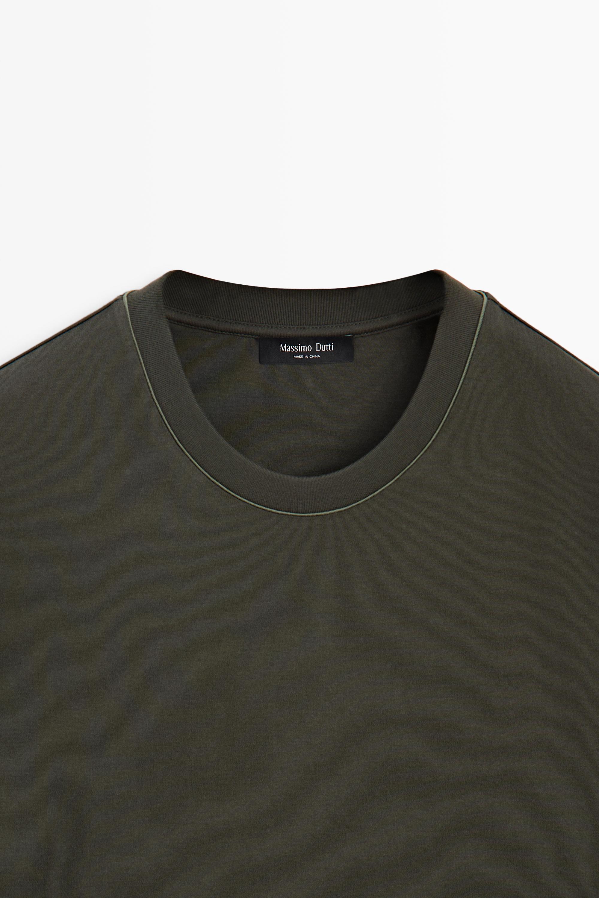 Contrast neck short sleeve T-shirt