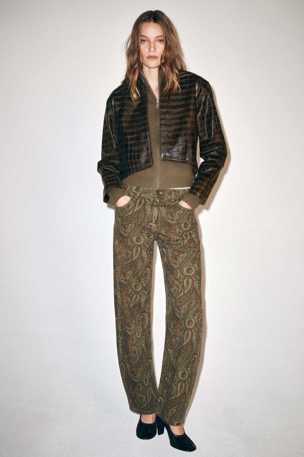 ZW COLLECTION 100% LEATHER DISTRESSED CROPPED JACKET