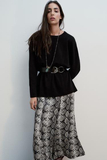 ANIMAL PRINT SATIN MIDI SKIRT - Snake by Zara - Image 2