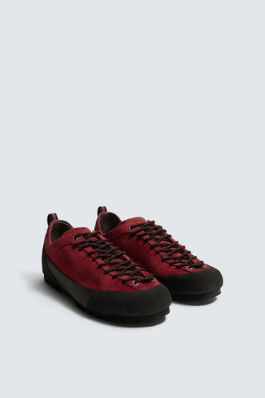 AARON LEVINE X ZARA LEATHER TRAINERS - Red by Zara