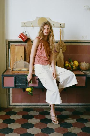 LONG CARGO BERMUDA SHORTS - Ecru by Zara