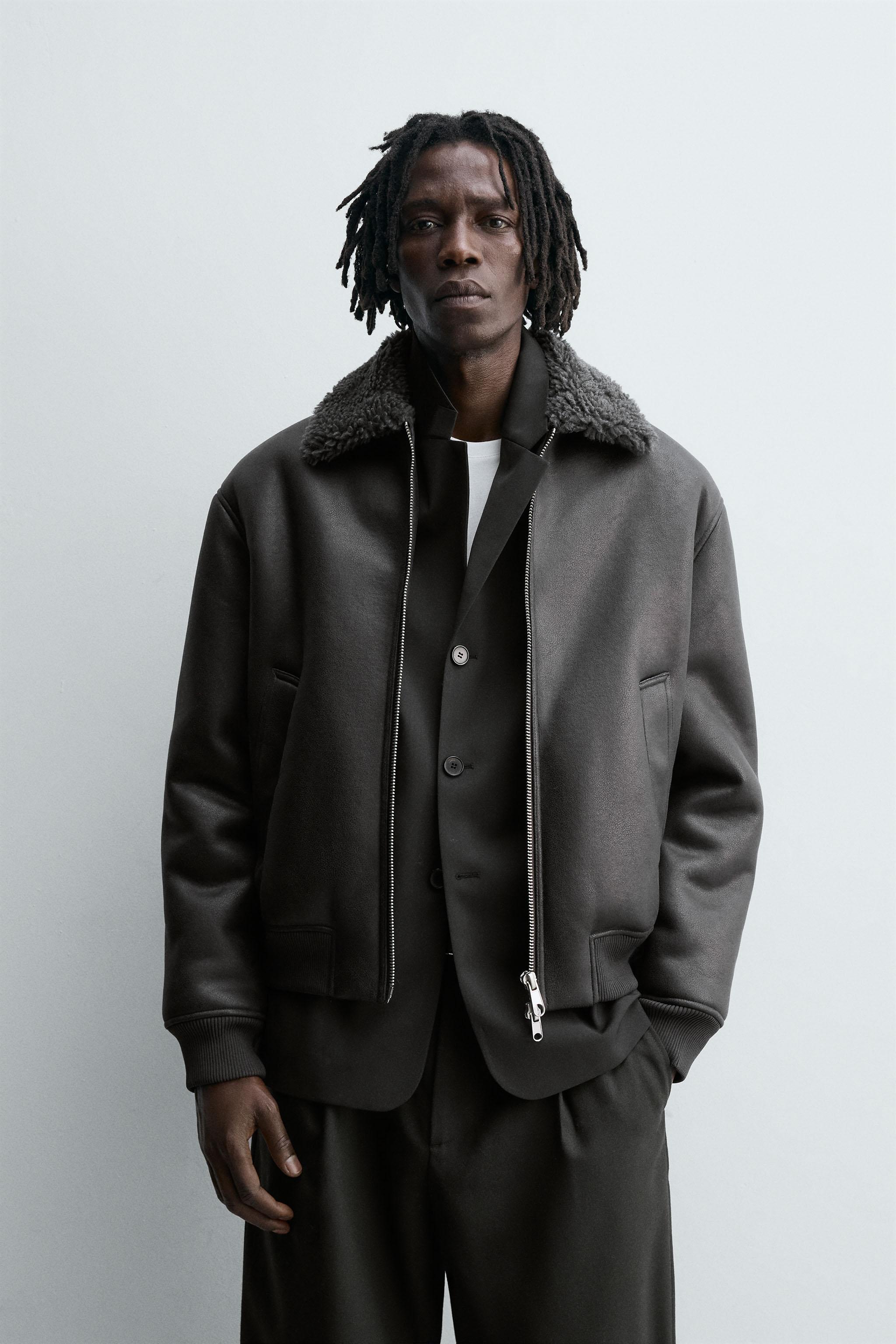 ダブルフェイス オーバーサイズ フェイクレザージャケット