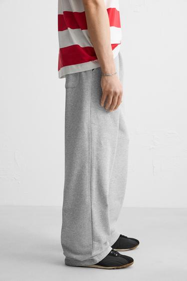 PANTALON DE JOGGING COUPE LARGE - Gris chiné de Zara - Image 4