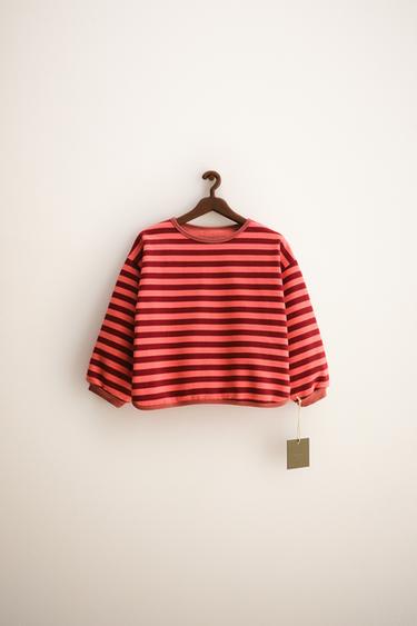 ZARA TIMELESS - ПОЛОСАТАЯ ТОЛСТОВКА — КОРАЛЛОВЫЙ от Zara