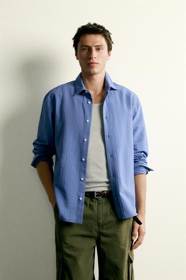 RELAXED FIT STRIPED SHIRT - Bluish by Zara
