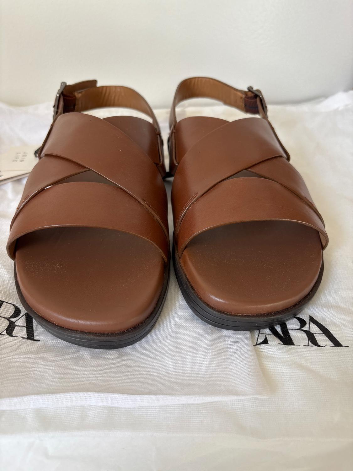 LEATHER SANDALS WITH STRAPS - Image 7