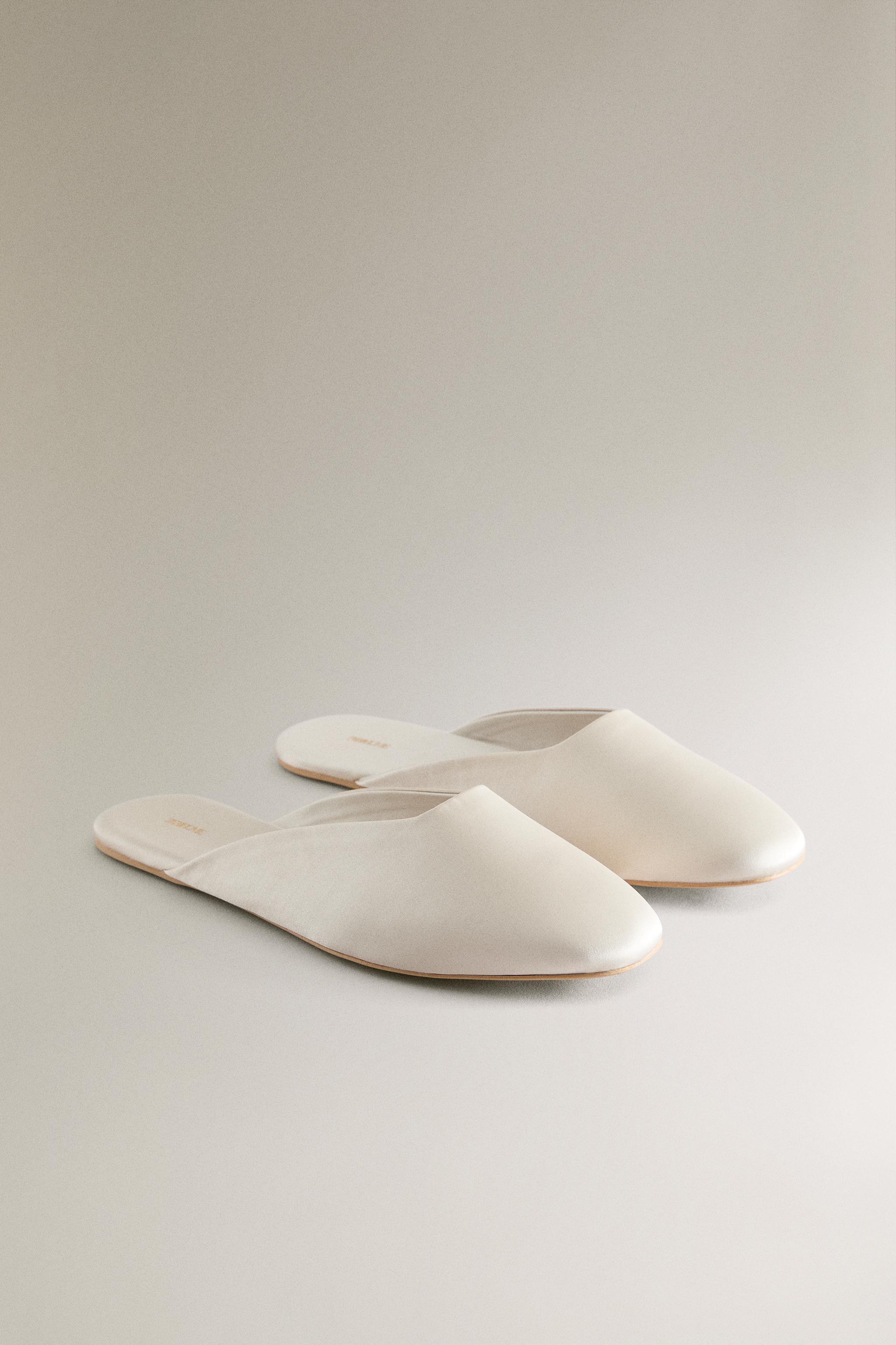 SATEEN MULES — Beige