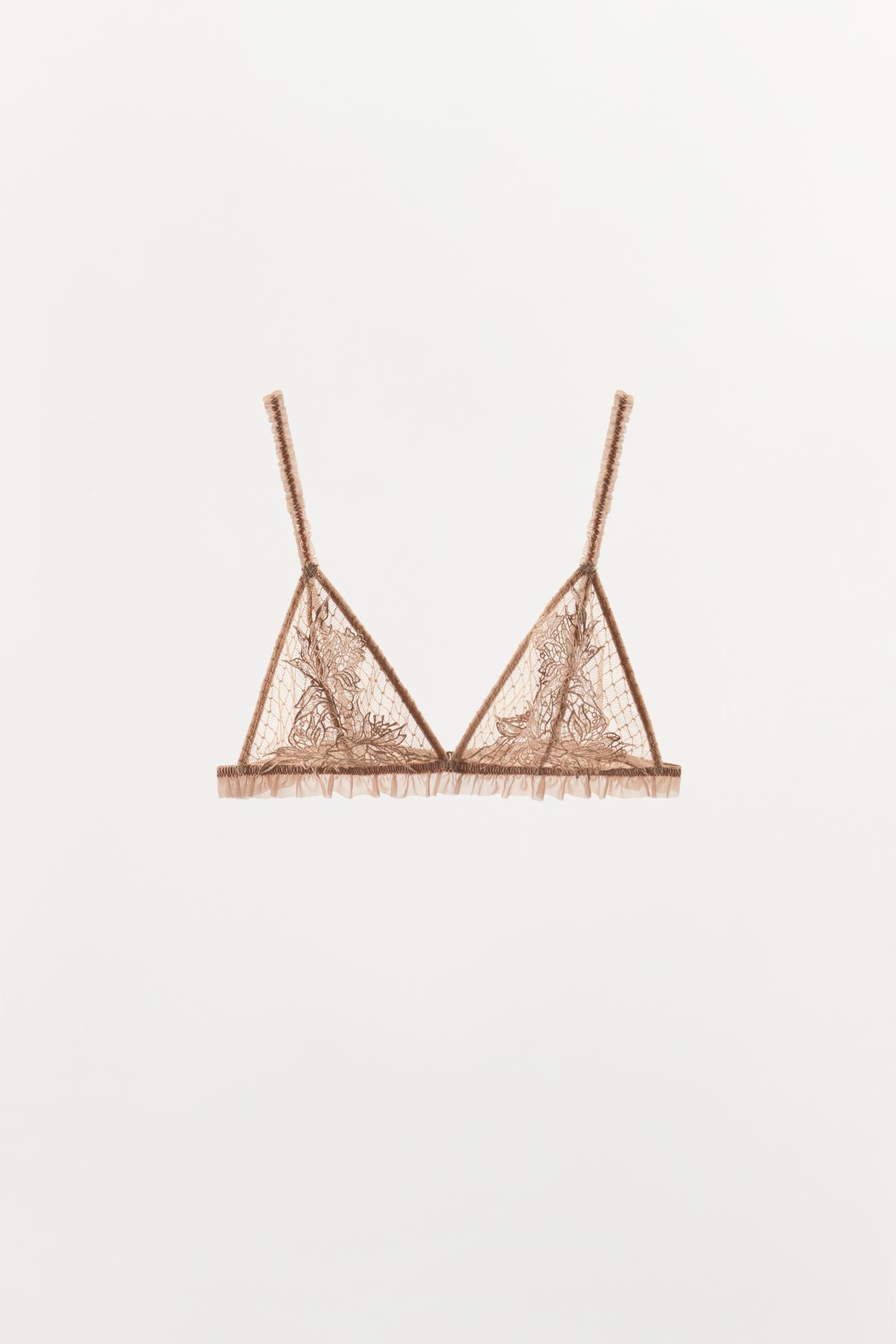 Бра, вышивка, сетка — Zara, цвет: Розовый / Белый — фото 4