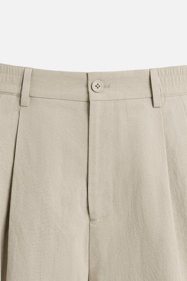 PLEATED CHINO TROUSERS - camel by Zara - Image 8