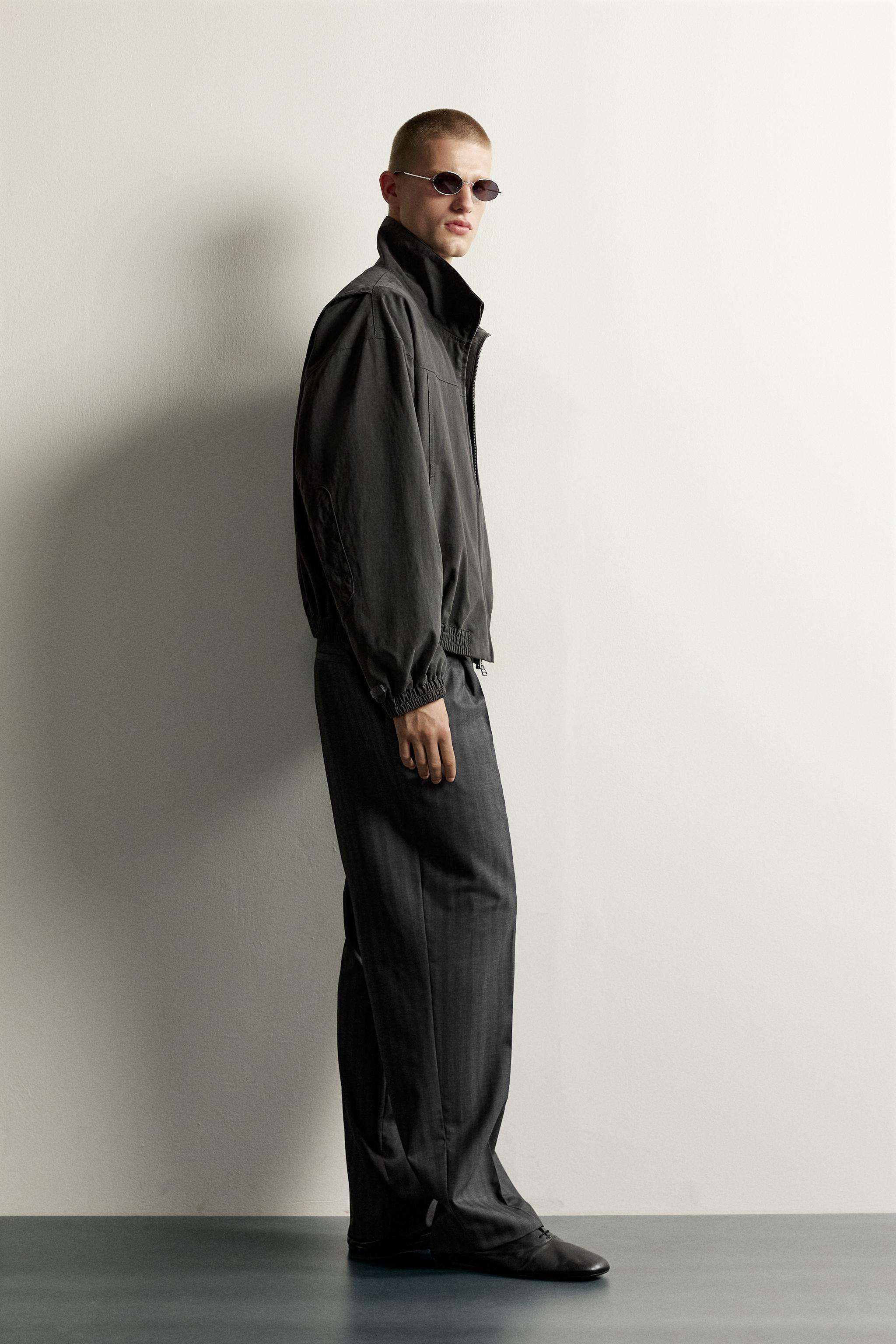 CROPPED-FIT JACKET WITH ELBOW PATCHES