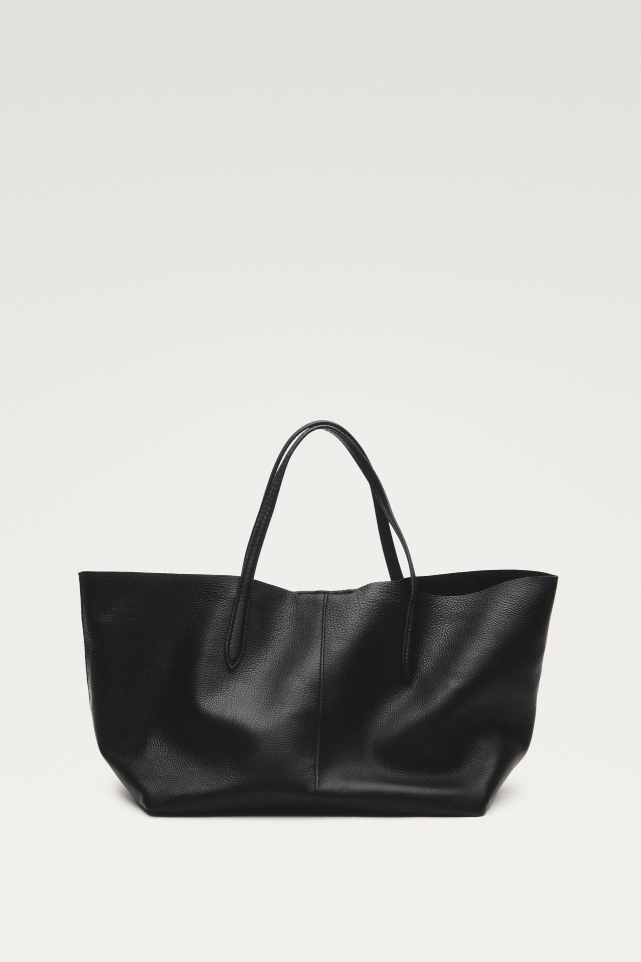 Medium nappa leather tote bag — Black