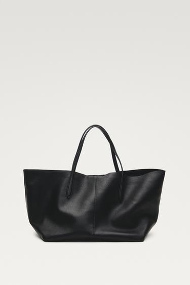 Medium nappa leather tote bag — Black 3
