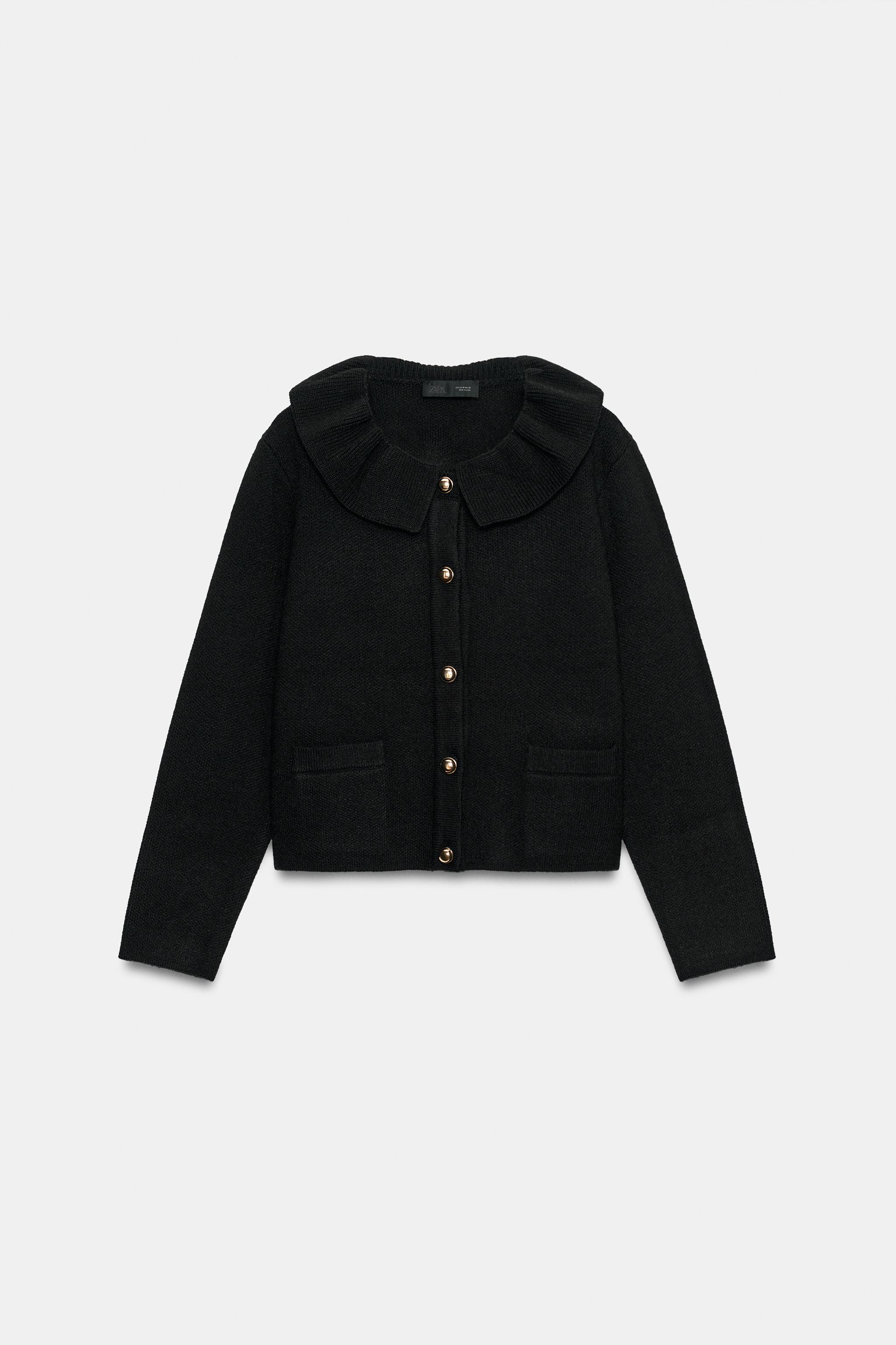 CARDIGAN WITH RUFFLE COLLAR