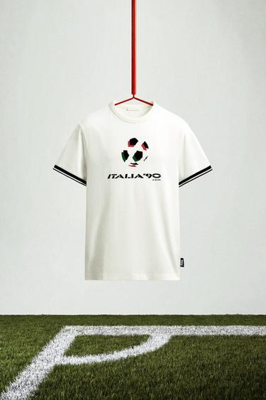 Zara ITALY 90 FIFA WORLD CUP™ FIFA CLASSICS CONTRAST T-SHIRT - White