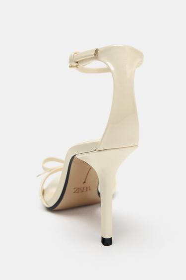 BOW HEELED SANDALS - Ecru White by Zara - Image 4