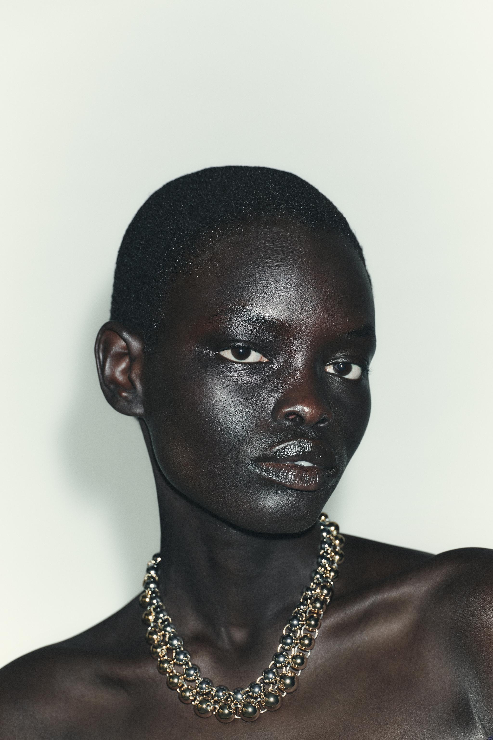 ボール付きコンビネックレス 2点セット - ゴールド/シルバー