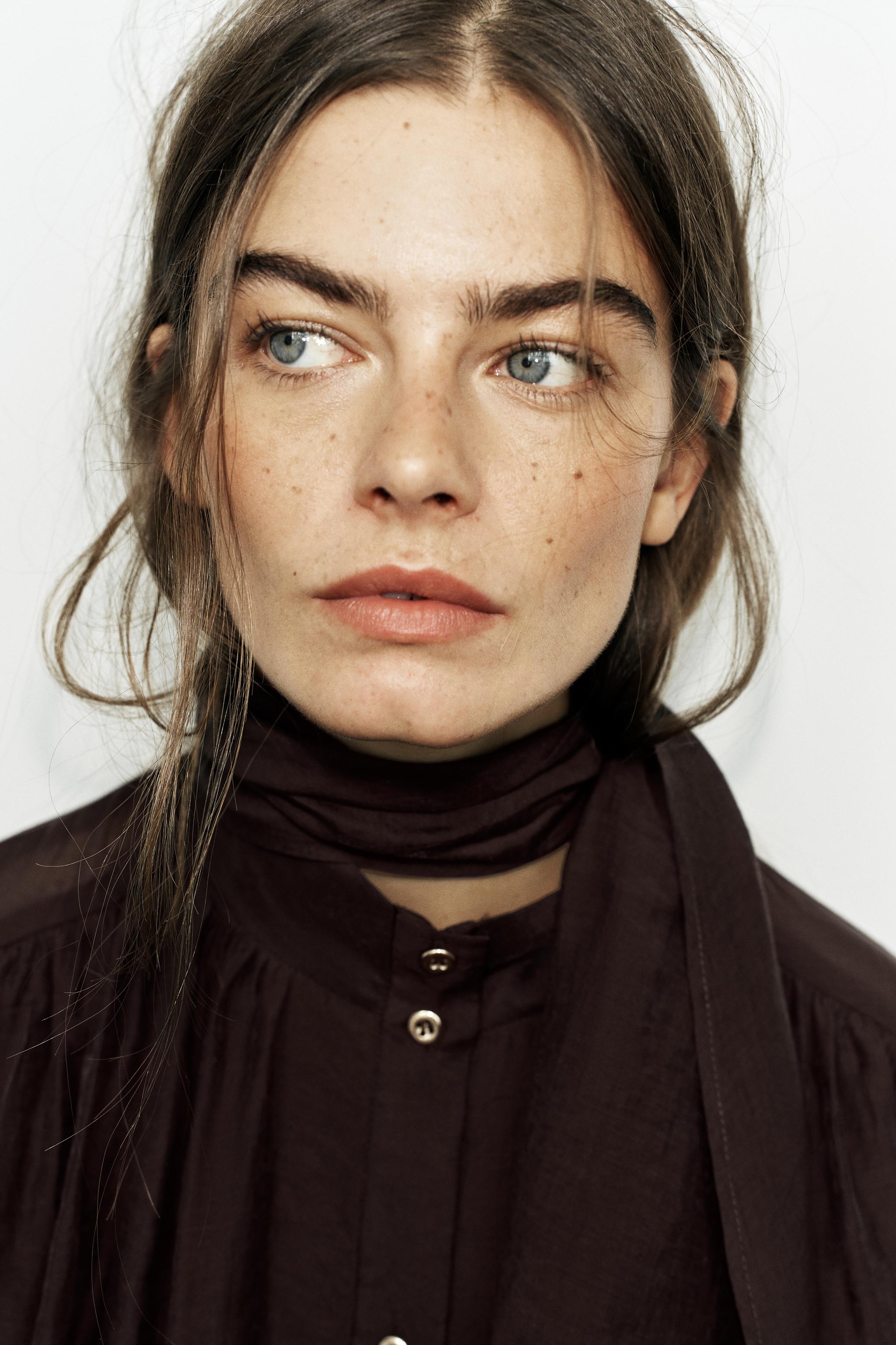 Женские рубашки Zara SCARF SHIRT — фото 6