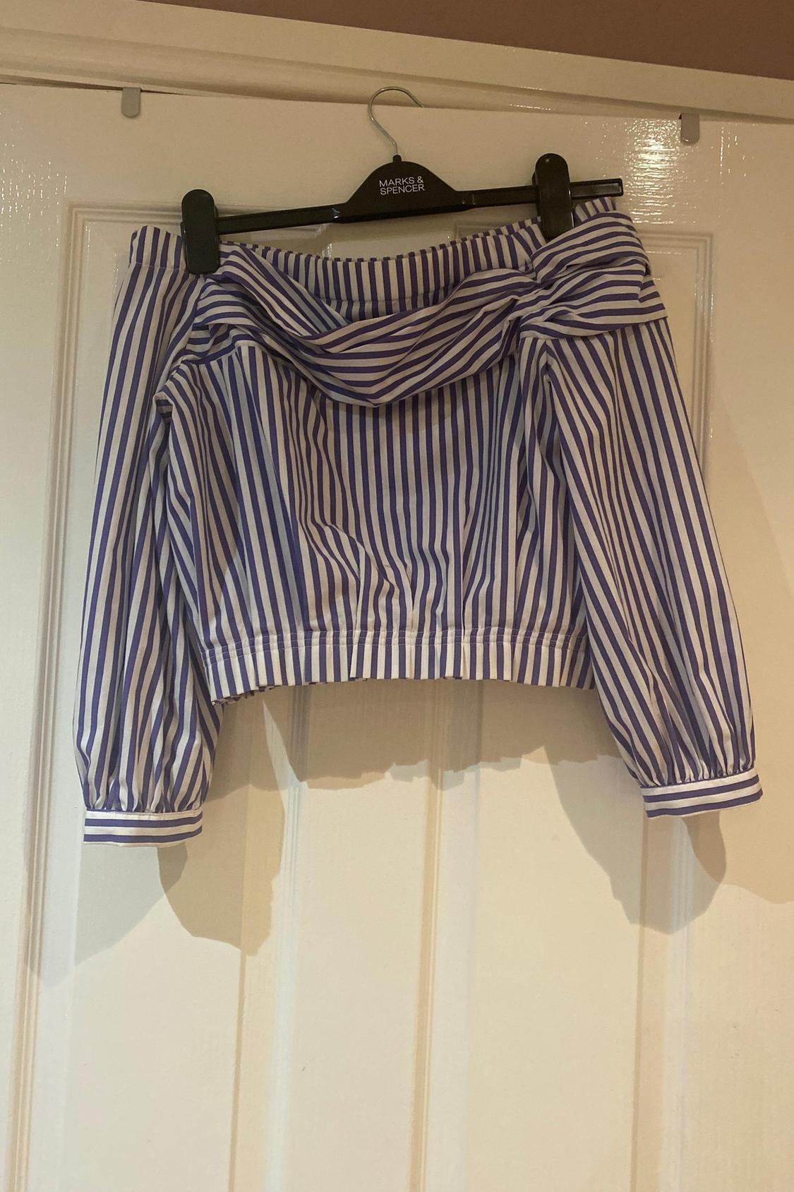 OFF-THE-SHOULDER STRIPED BLOUSE - Image 3
