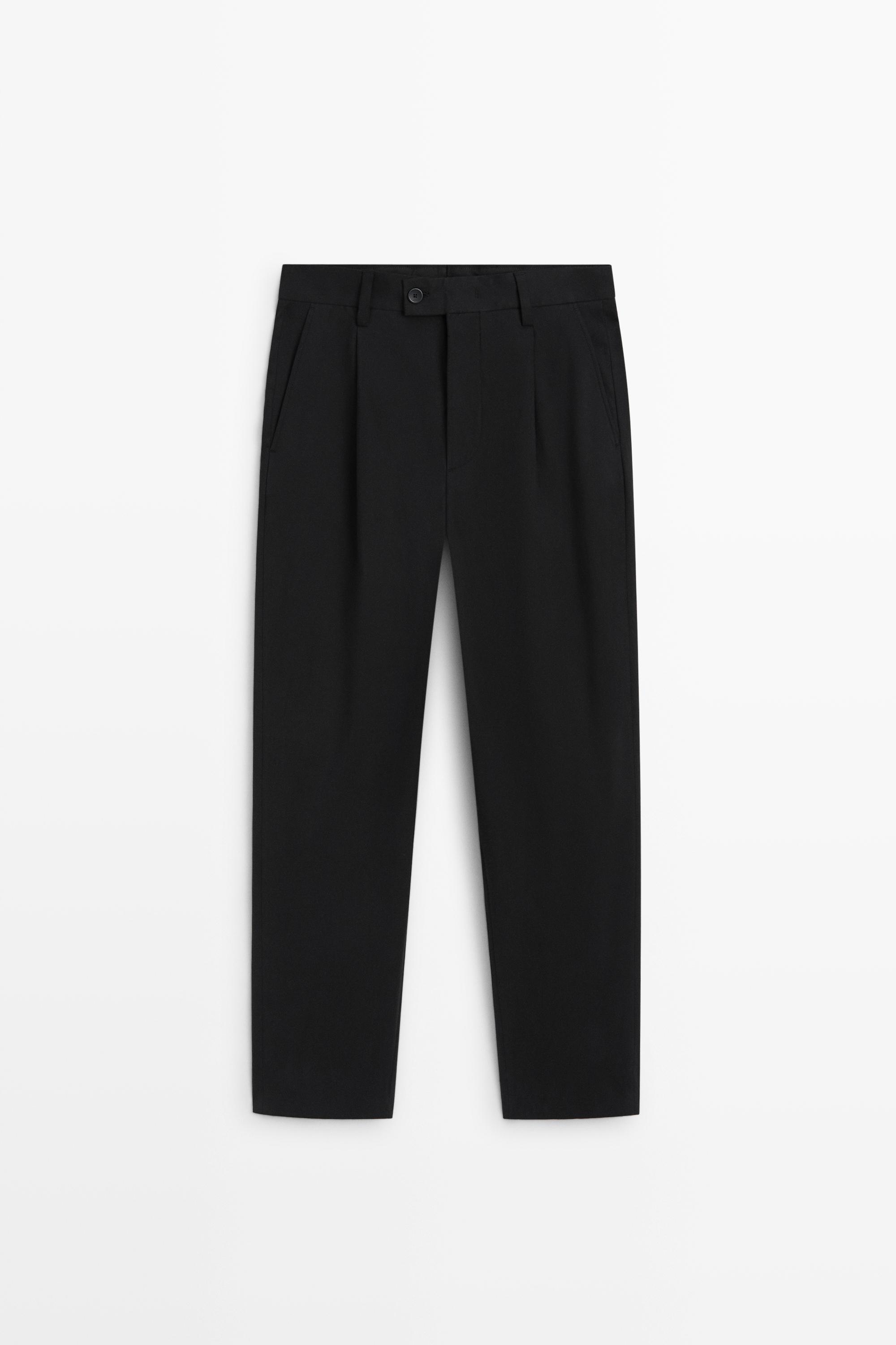 Wide-leg darted pants