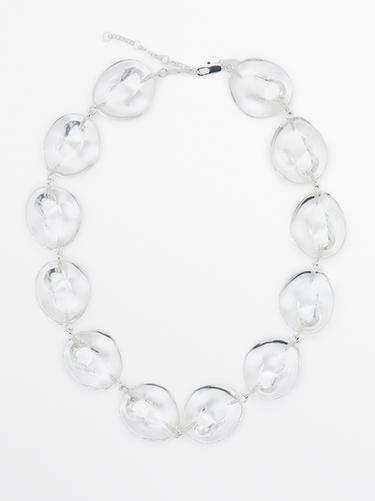 Zara Necklace with glass pieces - White