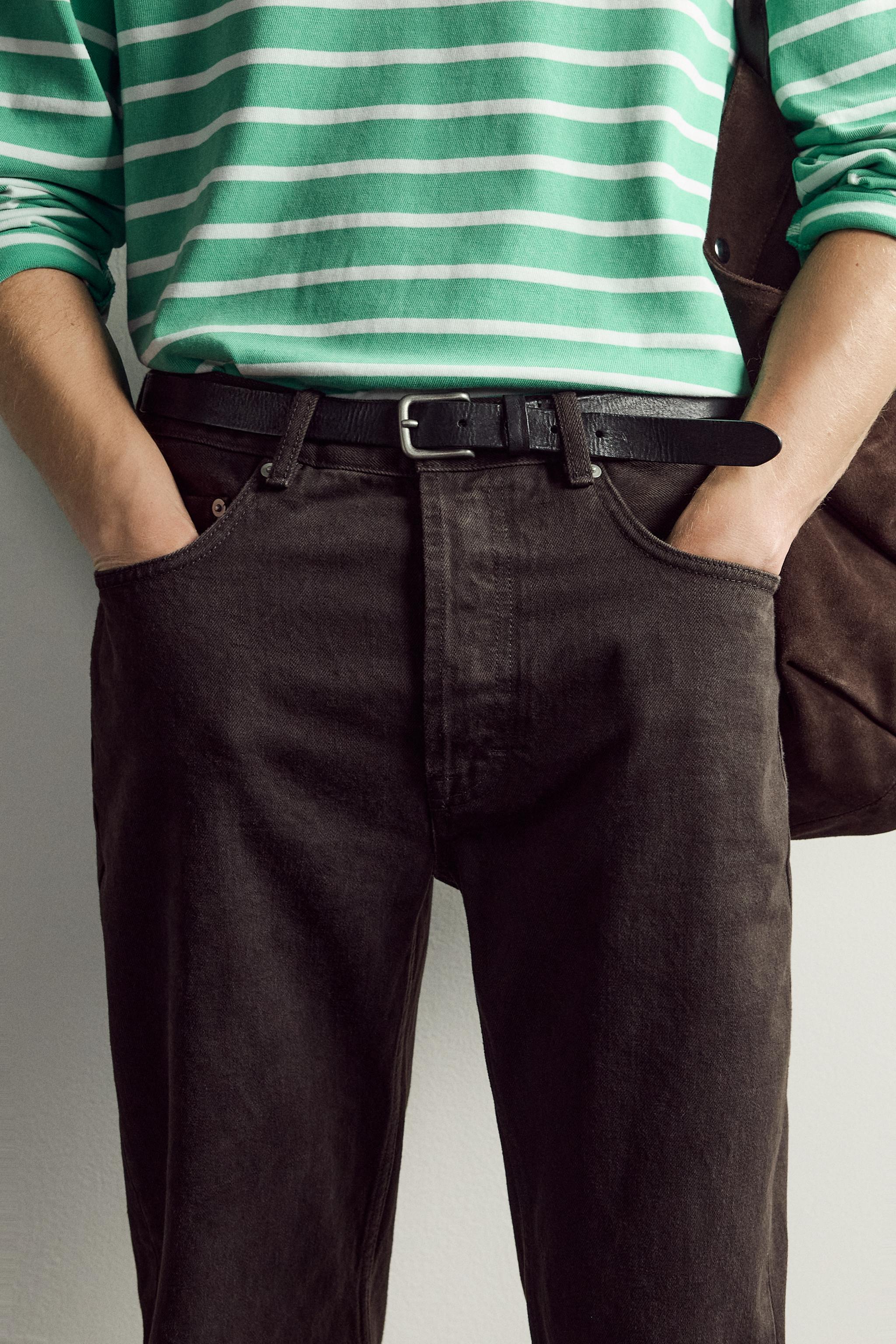 Мужские ремни Zara AARON LEVINE X ZARA VINTAGE-EFFECT LEATHER BELT